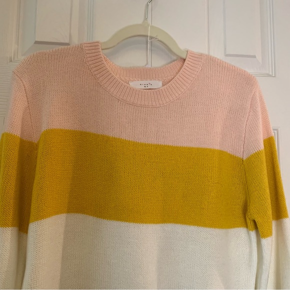 Elodie Colorful Striped Crew Neck Long Sleeve Like New Sweater Size S - Picture 2 of 14